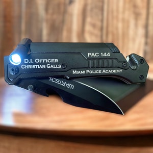 Personalized Police Officer Gift- Thin Blue Line Law Enforcement Gifts -Fathers Day Gift- Police Dad Gifts -Retired Police Gift-Pocket Knife
