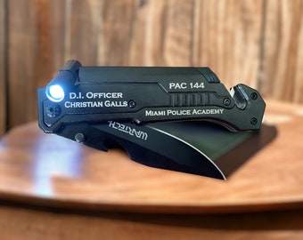 Personalized Police Officer Gift- Thin Blue Line Law Enforcement Gifts -Fathers Day Gift- Police Dad Gifts -Retired Police Gift-Pocket Knife