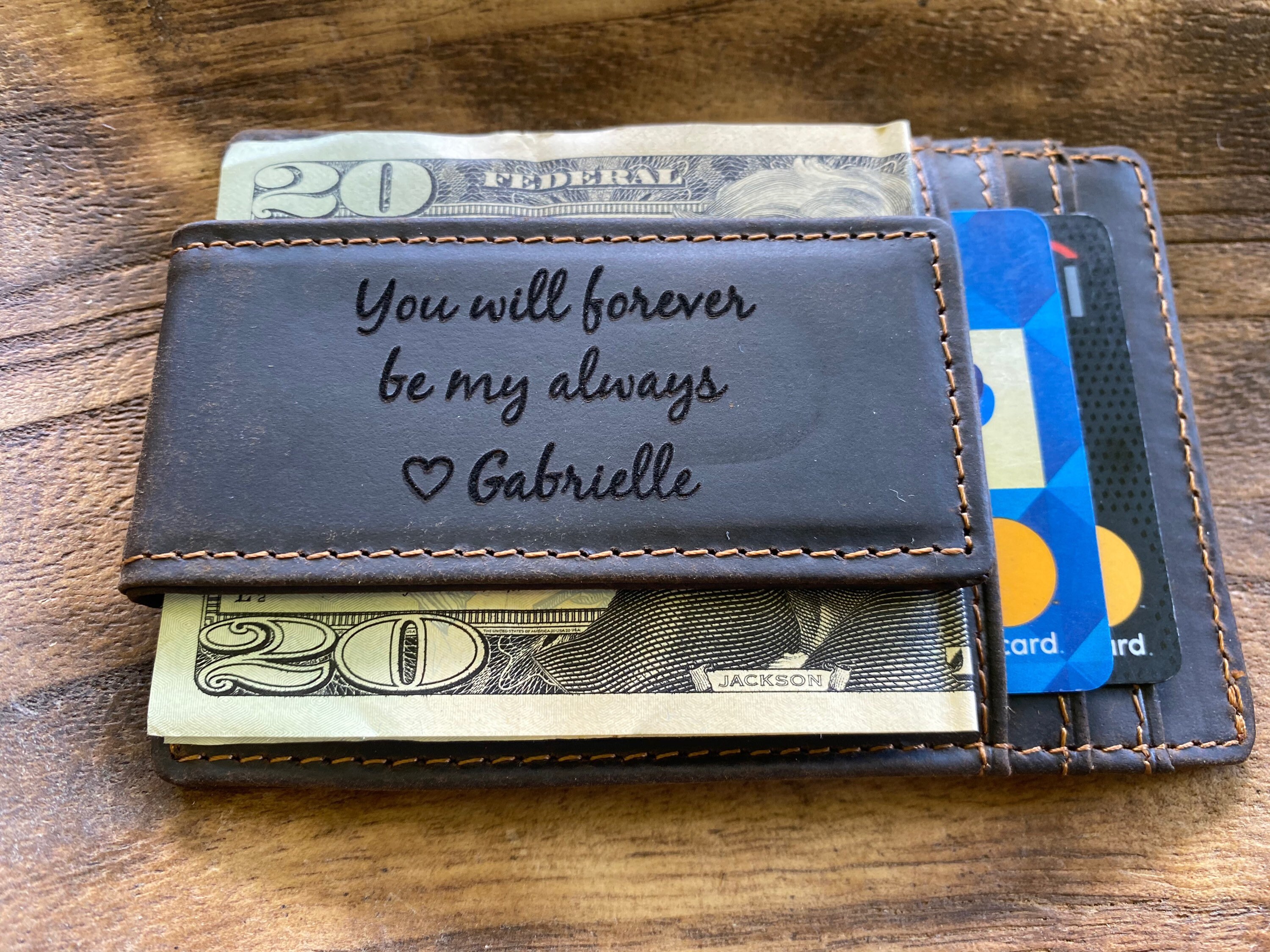 Leather Money Clips for Men Dad Gift Custom Gift from Daughter Personalized  Wallet with Magnetic Clip Leather Fathers Day Gifts for Dad