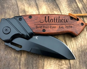 First Fathers Day Gift Dad Gift Fathers Day Gift Husband Gift Husband Birthday Gift Fathers Day Gift From Daughter Gift Pocket Knife Wood