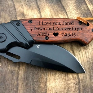 Personalized Anniversary Gift Husband Gift Boyfriend Gift Engraved Knife Mens Gift Gifts for Him Engraved Pocket Knife Dad Gift Fathers Day