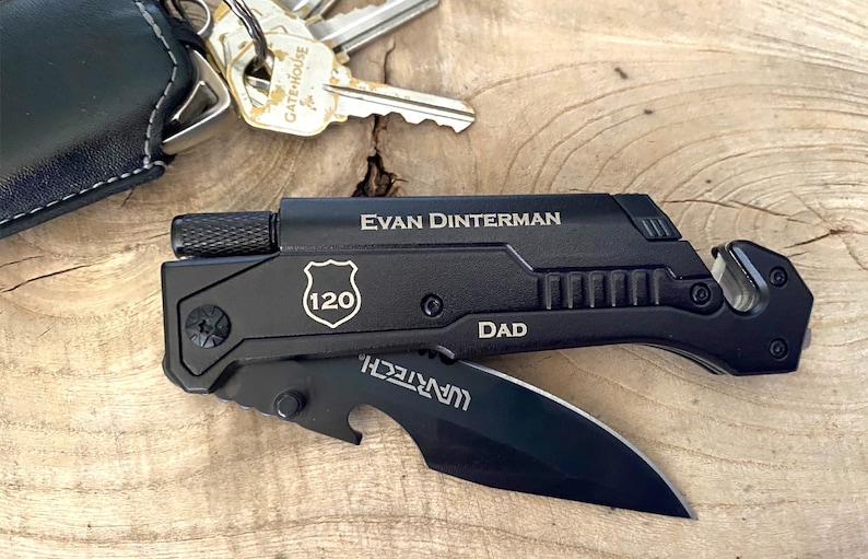 Personalized Police Officer Gifts Thin Blue Line Law Enforcement Gifts Police Fathers Day Gift Personalized Fathers Day Gift for Men image 2
