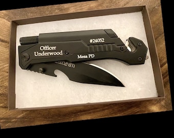 Police Fathers Day Gift Personalized Knife for Him Police Officer Gifts for Men Engraved Knife Personalized Fathers Day Law Enforcement