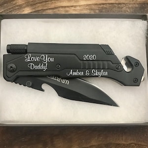 Fathers Day Gifts For Dad Pocket Knife Dads Fathers Day Gift Daddy Gift Birthday Gift Gift for Husband Gifts For Him Engraved Knife image 1