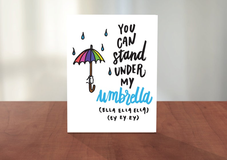 You Can Stand Under My Umbrella Cute Hand Lettered Illustrated Etsy