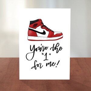 Jord an 1 Original Chicago Hand Lettered and Illustrated Valentine's Day Card for Husband, Wife, Boyfriend, Girlfriend, Couples Kanye