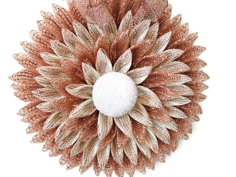 Rose/gold Flower Wreath for Front Door Anytime Porch Decor Etsy