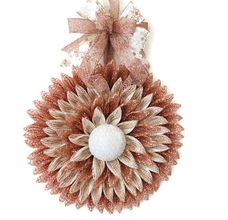 Rose/gold Flower Wreath for Front Door Anytime Porch Decor Etsy