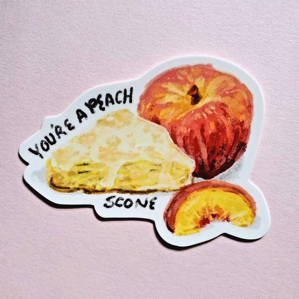 Peach Scone Sticker, Peach Scone, Hobo Johnson Sticker, Hobo Johnson, Music Sticker, Alternative Music, Peach Sticker, Peach Pin, Peaches