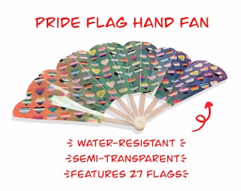 Folding Fan, Hand Fan, Hand Fan Folding, Pride Flag, Pride, LGBTQ, LGBT, LGBT Pride Art, Pride Art, Gay Hand Fan, Gay Pride, Lesbian Pride