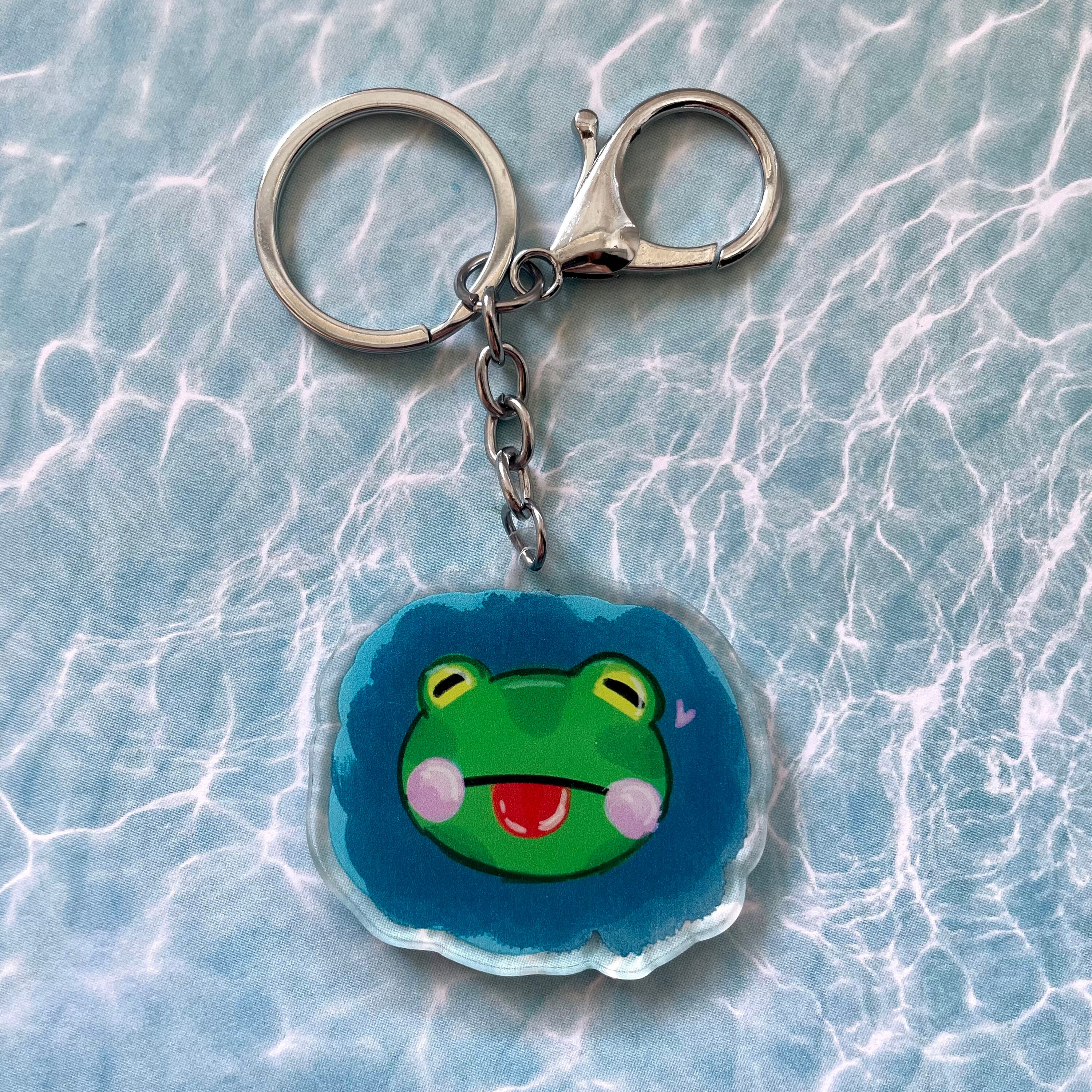 Frog Keychain, Frog Keychain Acrylic, Toad Keychain, Kawaii Keychain ...