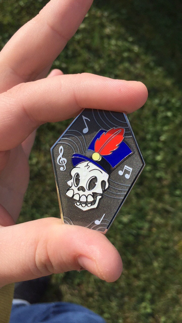 Spooky Scary Skeleton Parade Hard Enamel Pin 1.75 Inches | Skull Sing ...