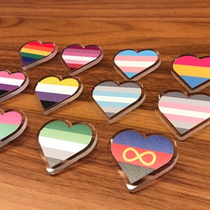 LGBTQA+ Pride 1.5&quot; Acrylic Pinback Pin Button Gay Lesbian Transgender Pansexual Genderfluid Non-binary Demi Polysexual Agender Polyamoro