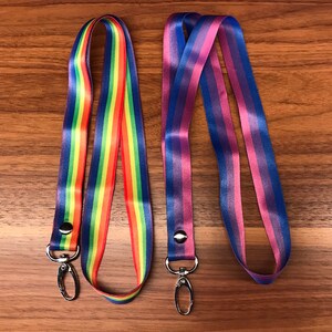LGBTQA+ Pride Lanyards Gay Bisexual Non-binary Agender Genderqueer Aromantic Demi-boy