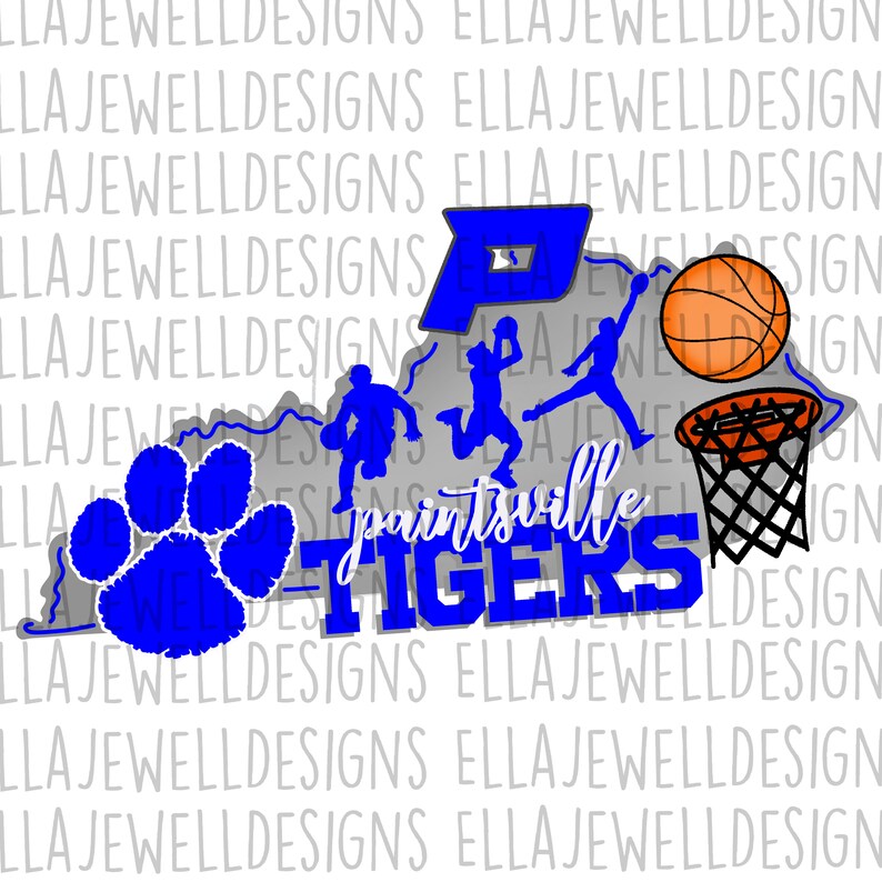 Kentucky Paintsville Tigers Basketball Sublimation Transfer Etsy