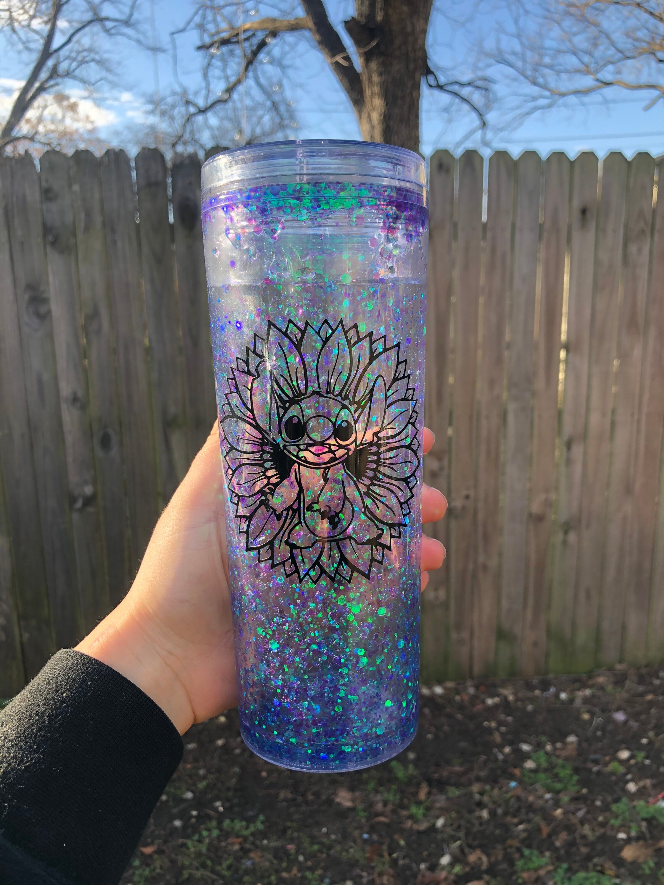 Stitch snow globe tumbler custom snow globe tumbler snow Etsy