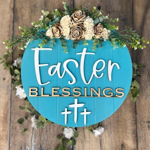 Easter Front Door Decor Easter Blessings He Is Risen | He Is Risen Cross | Easter Front Door Wreath | Easter Door Hanger Easter Door Wreath