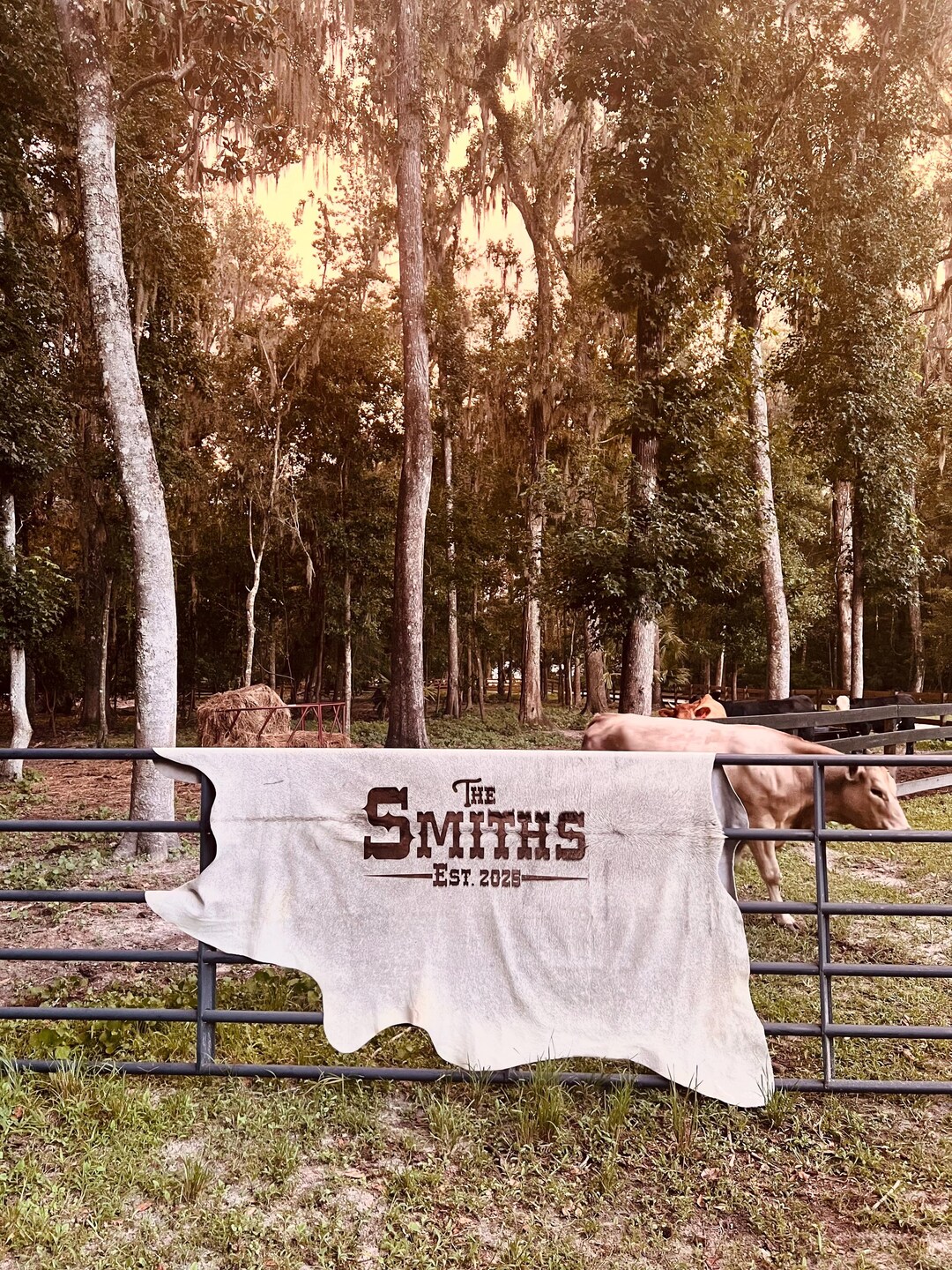 Branded Cattle Rug Engraved Cowhide Rug: Personalized Wedding Decor, Branded Logo, Branded ...