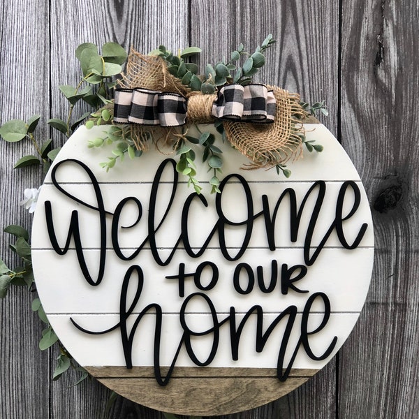 Front Door Decor Front Door Wreath Welcome Sign Front Door Sign Welcome Door Hanger Year Round Door Hanger Home Decor Wedding Gift Shower