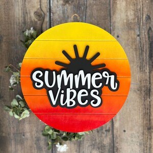3D Summer Vibes Door Hanger: Colorful Summer Decor