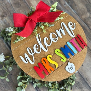 Teacher Door | Teacher Door Sign | Teacher Name | Classroom Sign | Teacher Gift | Teacher Appreciation | Welcome To Our Classroom |Classroom