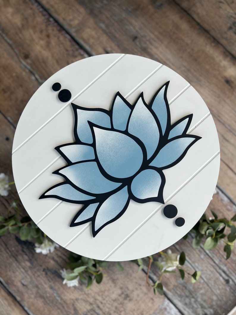 Handcrafted Spiritual Wooden Lotus Wall Decor Room Etsy