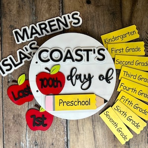First Day of School Photo Prop, School Photos, Interchangeable School Milestones, Back to School Sign Kit, School