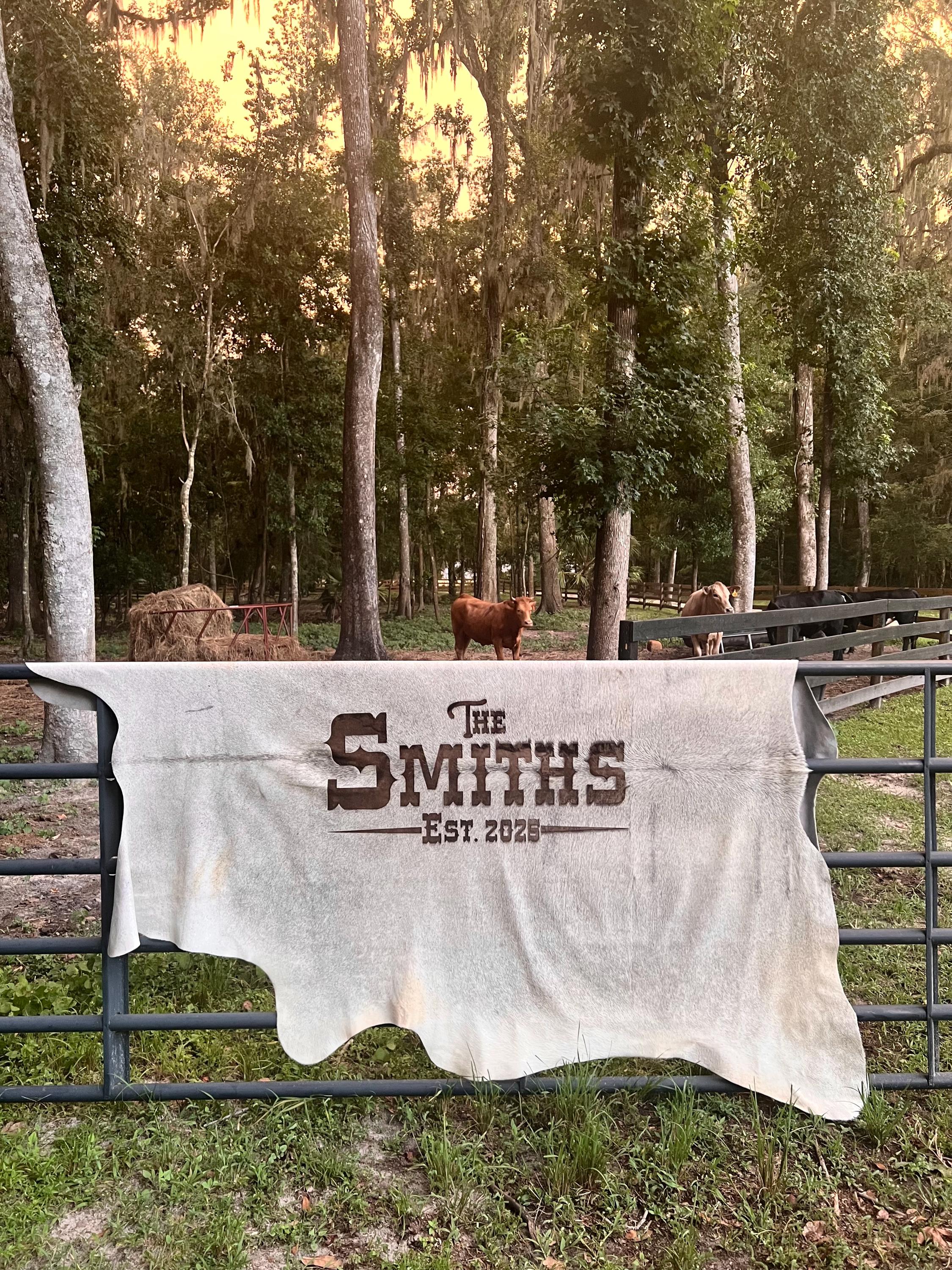 Branded Cattle Rug Engraved Cowhide Rug: Personalized Wedding Decor, Branded Logo, Branded ...
