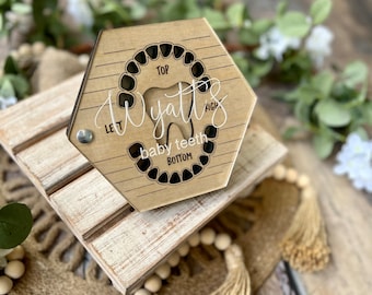 Baby teeth keepsake box, baby teeth box, personalized tooth box, baby shower gift, Christmas gift