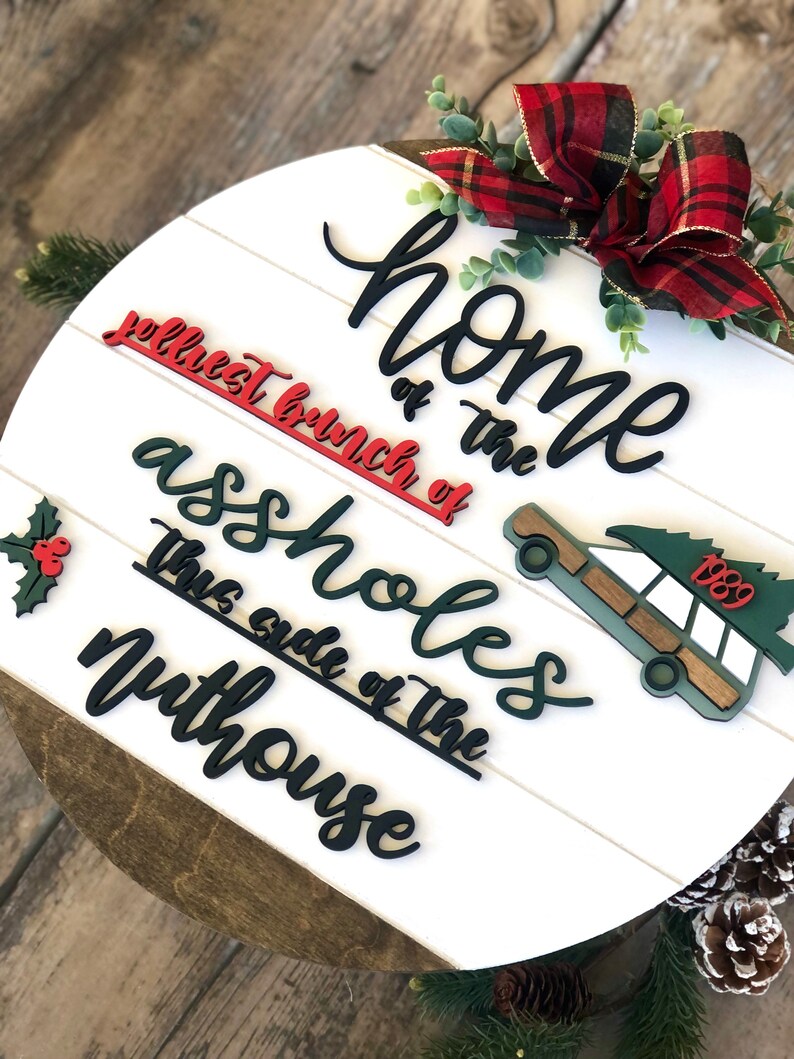 Christmas Door Hanger home of the Jolliest Bunch Of Funny Etsy