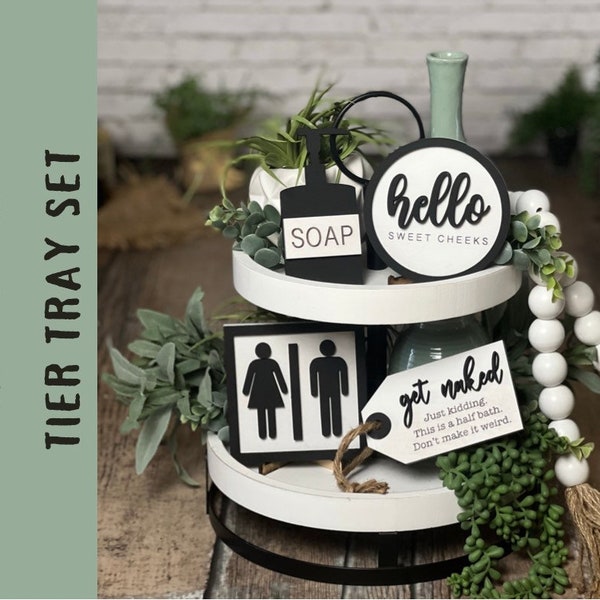 Bathroom Tiered Tray Decor Etsy