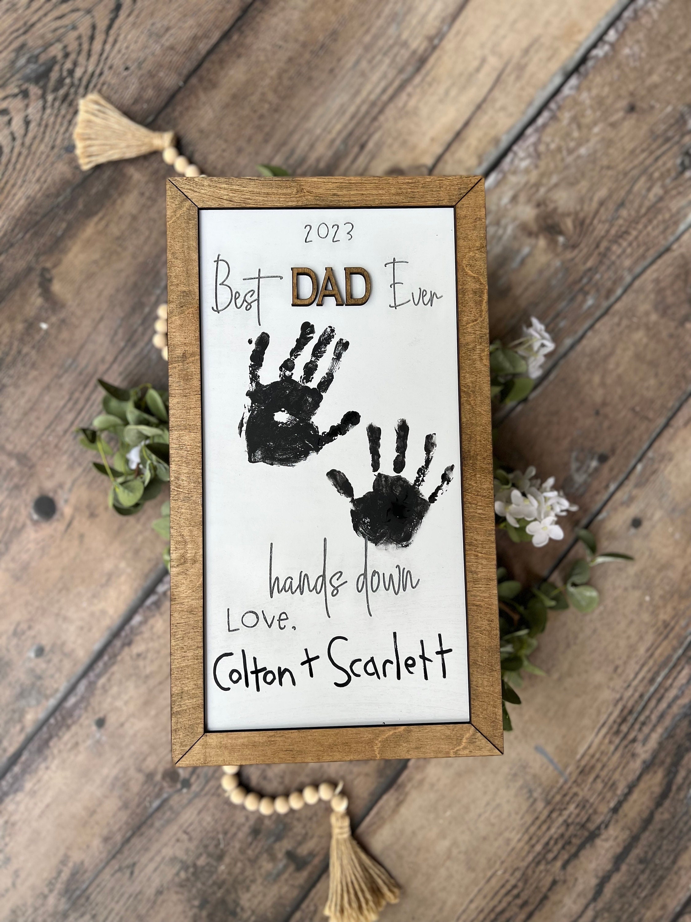 Dad Fathers Day Gifts Best Dad Ever Handprint Picture Frame