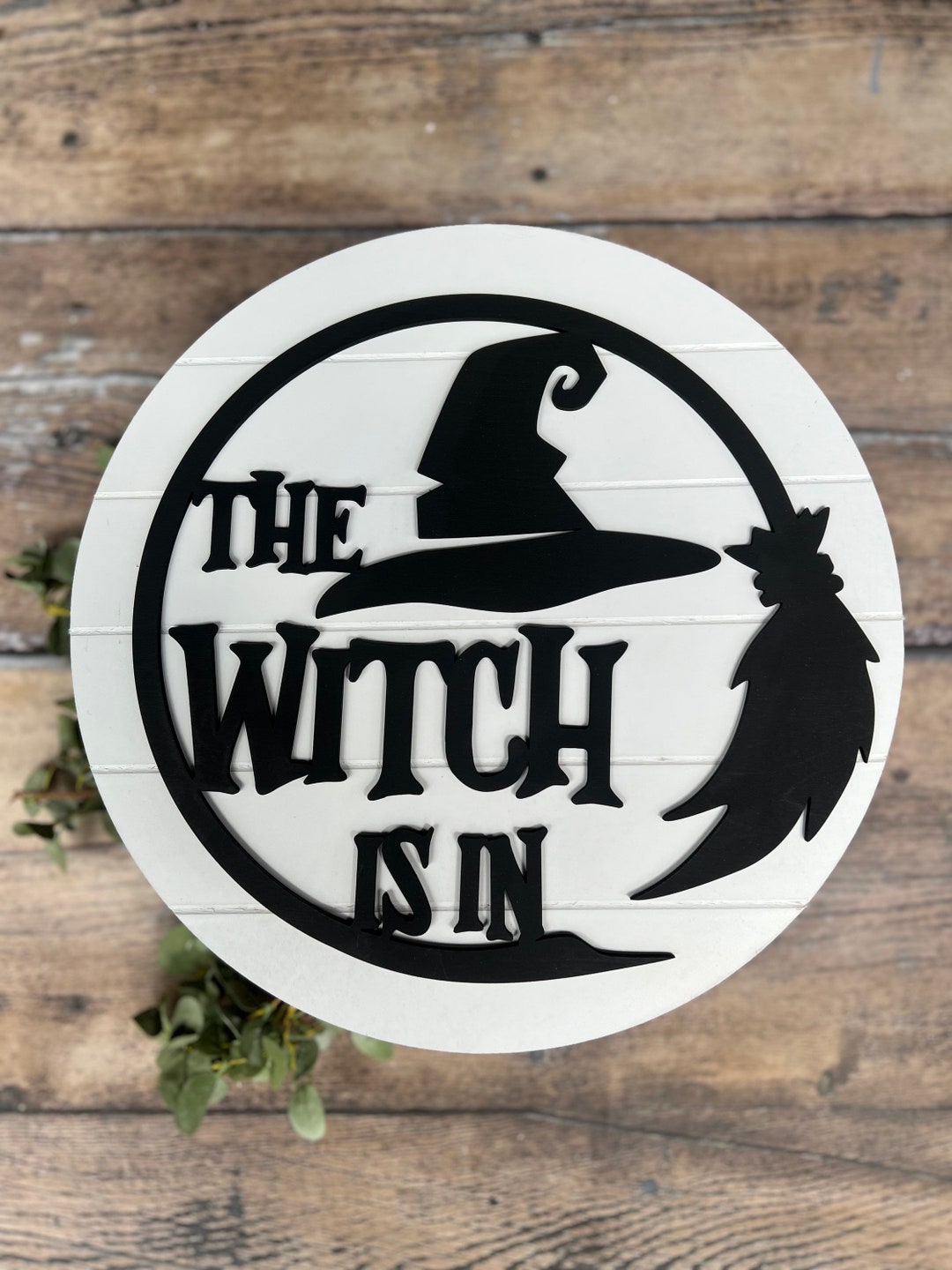 3D Witch is in Door Hanger - Halloween Wood Decor - Etsy