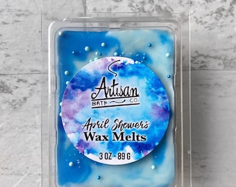 April Showers Wax Melts | Fresh Scent | Strong Hot Throw | Spring