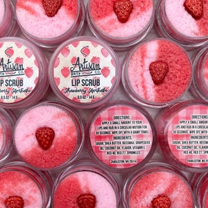 Strawberry Shortcake Lip Scrub | 90s Nostalgia | Moisturizing Lip Exfoliation | 2 in 1 Lip Scrub w Balm