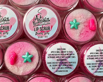 Beach Day Lip Scrub | Pina Colada | Moisturizing Lip Exfoliation | Flavored Lip Sugar Scrub | 2 in 1 Lip Scrub w Balm