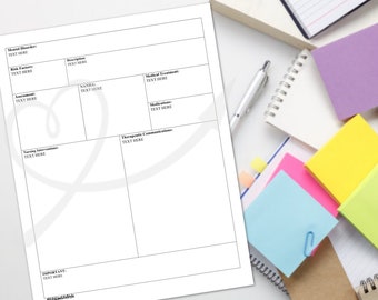 Mental Health Note Template (EDITABLE)