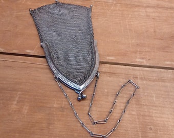 Antique Edwardian Whiting & Davis Metal Chainmail Mesh Evening Bag 1920s Mesh - Gifts for Her -