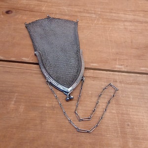 Antique Edwardian Whiting & Davis Metal Chainmail Mesh Evening Bag 1920s Mesh - Gifts for Her -
