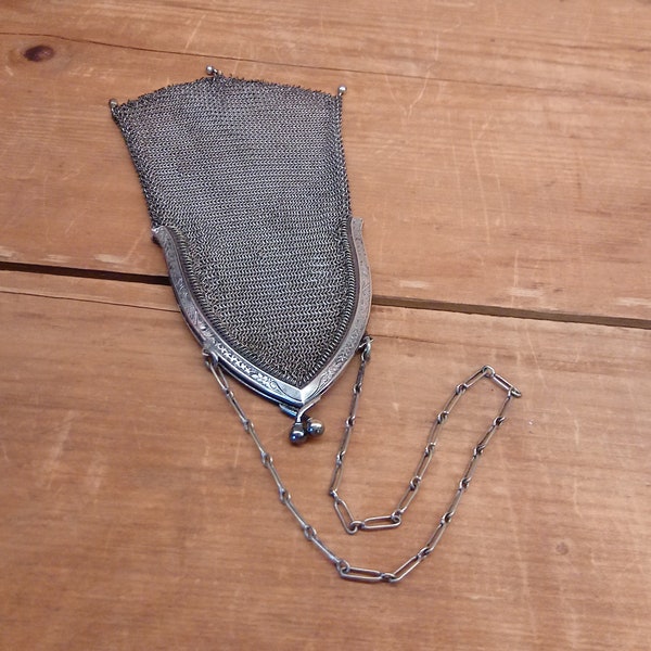 Antique Edwardian Whiting & Davis Metal Chainmail Mesh Evening Bag 1920s Mesh - Gifts for Her -