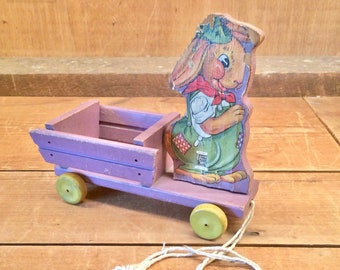 Vintage 1938 Fisher Price Bunny Cart #487 - In Great Condition