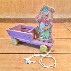 Wózek Fisher Price Bunny Cart #487 z 1938 r. w świetnym stanie