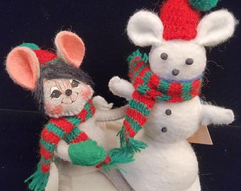 2002 Annalee Mobilitee Dolls - Just Like Me Sno-Mouse - 5" soft figurine #778102