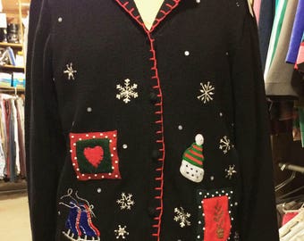 Winter Themed Holiday Cardigan by Basic Editions