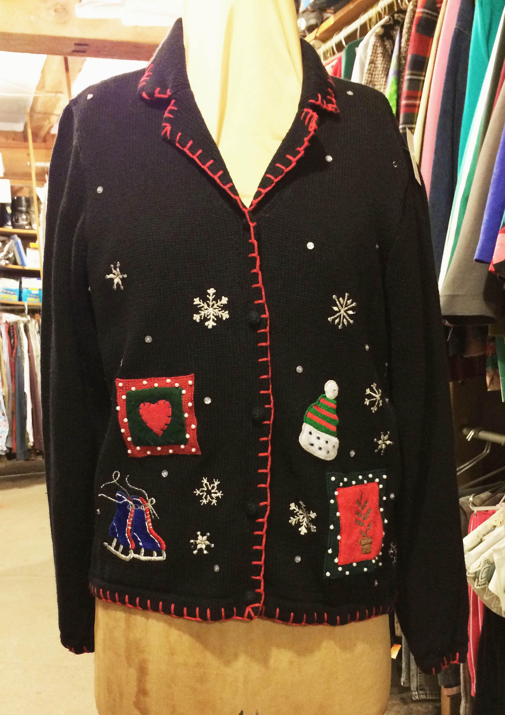 Winter Themed Holiday Cardigan by Basic 