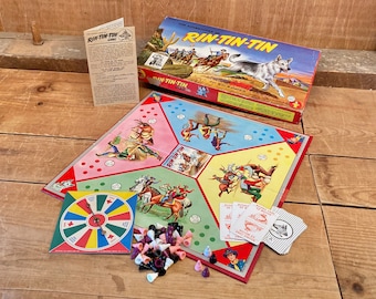 Vintage 1955 Rin-Tin-Tin Board Game, Complete Set