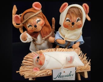 Annalee Nativity Mouse Set – 2005 Holy Family Christmas Creche