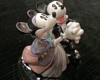 Vintage Disney Dancing Mickey & Minnie Mouse "We're Steppin' Out" Sculpture, circa 1997 by Enesco