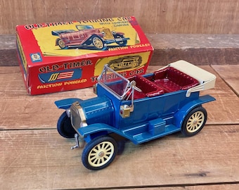 Mid-Century "Old-Timer" Quality Toys Friction Powered Touring Car Model S-1228 With Original Box