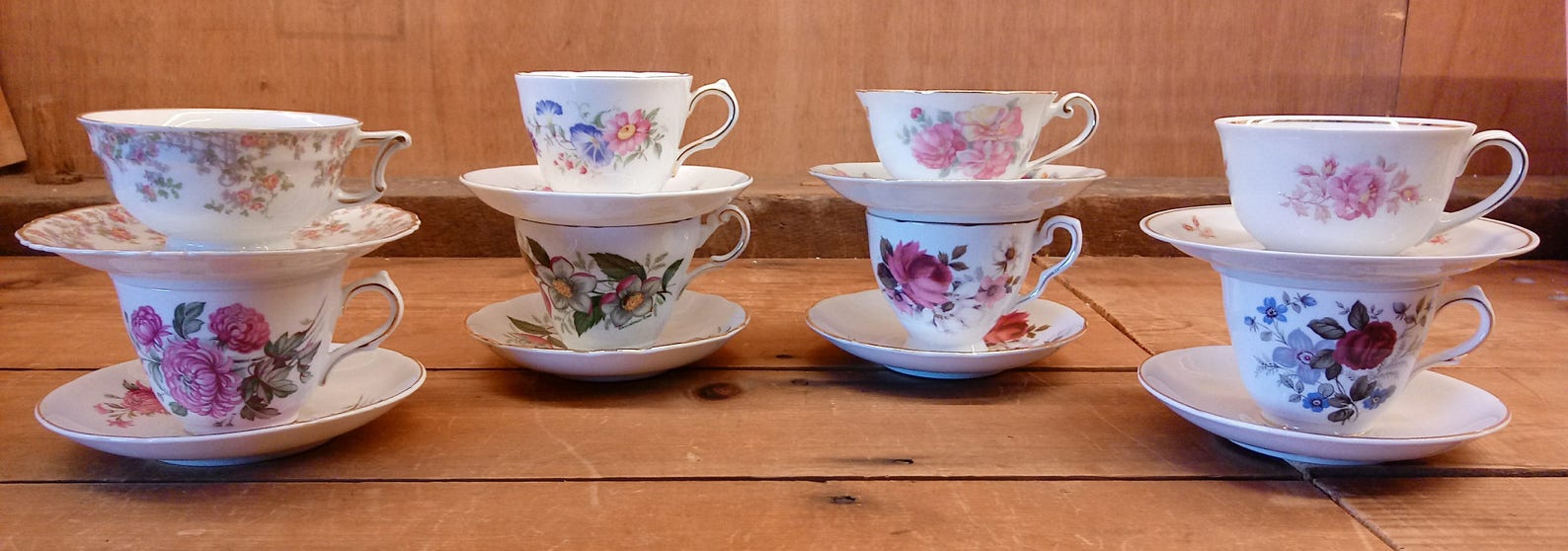 8 Odd Tea Cups and Saucers Mad Hatter English Bavarian Etsy